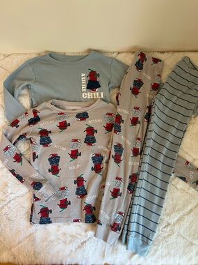 Carter’s Boys Pajama Set Lot Size 8 4pc Mix Match PJs Lounge Sleepwear